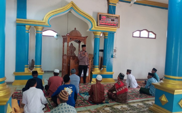 Kapolsek Belitang III Sampaikan Pesan Kamtibmas