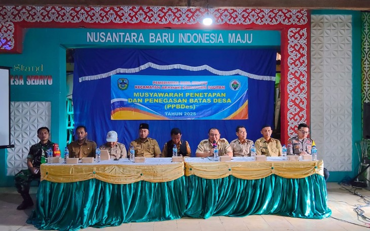 Kepedulian Babinsa Koramil 0801/03 Arjosari Hadiri MusDes Penetapan Batas Desa