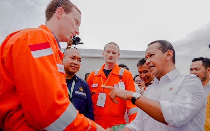Menteri Energi dan Sumber Daya Mineral (ESDM) Bahlil Lahadalia dan Wakil Menteri ESDM Yuliot saat menghadiri peresmian peningkatan produksi Lapangan Banyu Urip pada Kamis (26/6) 