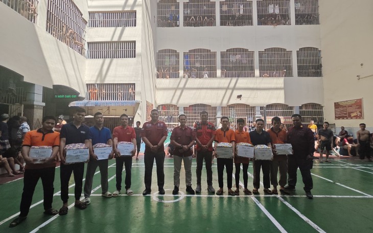 Puncak Kegiatan Pembinaan Mental dan Fisik Usai Digelar di Rutan Kelas I Labuhan Deli