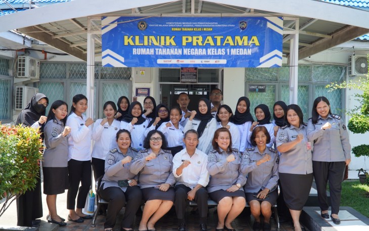 CPNS Tenaga Kesehatan Ditjenpas Sumut Lakukan Poto Bersama Usai Pengarahan Teknis Terkait SOP