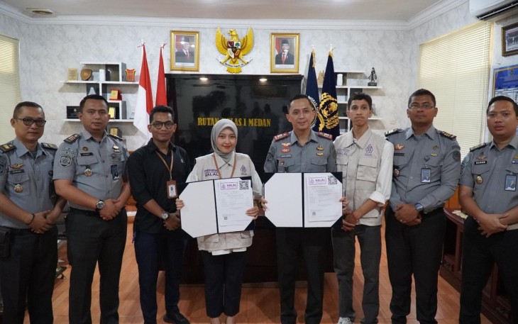 Prestasi Membanggakan Rutan I Medan Menerima Sertifikat Halal dari BPJPH Kemenag RI.