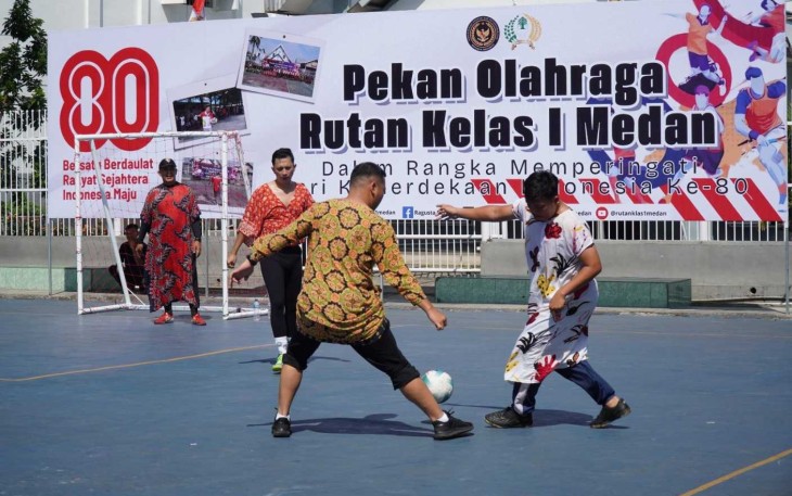 Pekan olahraga dan perlombaan HUT ke-80 RI di Rutan Kelas I Medan