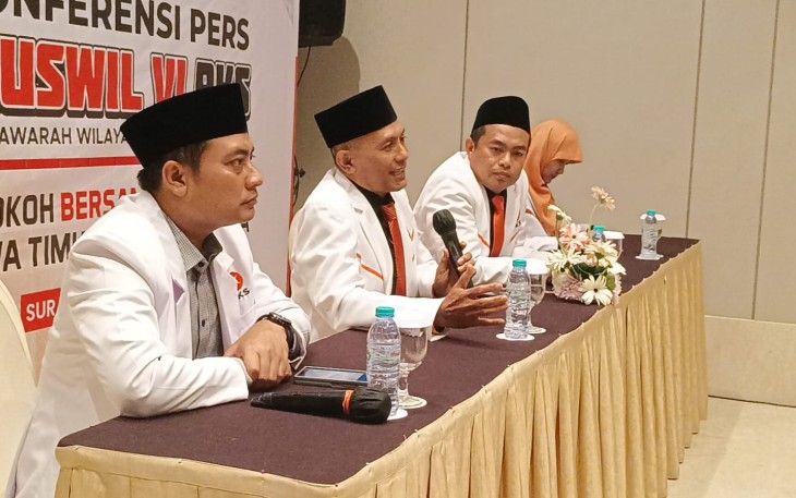 Ketua DPW PKS Jatim Bagus Prasetia Lelana, disela pelaksanaan Musyawarah Wilayah (Muswil) VI PKS Jatim di Dyandra Surabaya, Minggu (24/08/25)