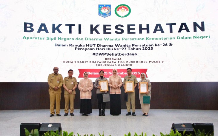 Peringati HUT Ke-26, DWP Kemendagri Gelar Cek Kesehatan Gratis, Donor Darah, dan Bazar Pangan Murah