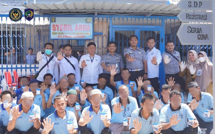 Kegiatan Massal Seluruh Petugas dan Warga Binaan Dinyatakan Negatif Bebas dari Zat Adiktif