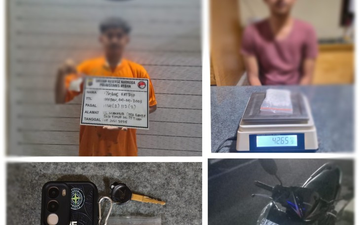 Diduga Bandar Narkotika Ditangkap Sat Reserse Polrestabes Medan.