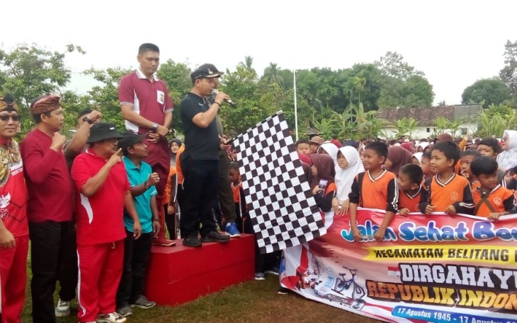 Kecamatan Belitang Mulya Gelar Senam dan Jalan Sehat Bersama