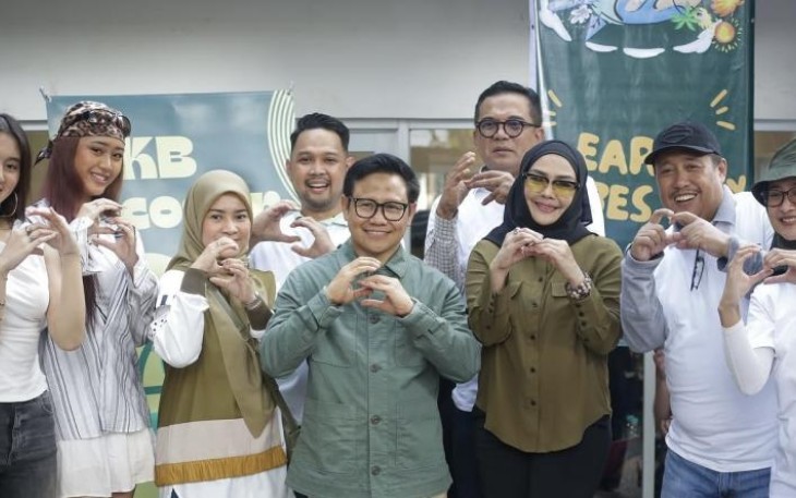 Ketua Umum DPP PKB Abdul Muhaimin Iskandar atau Gus Imin saat melaunching PKB Ecogen (Eco Generation) di Twin House Blok M, Jakarta Selatan, Sabtu (12/7/2025).