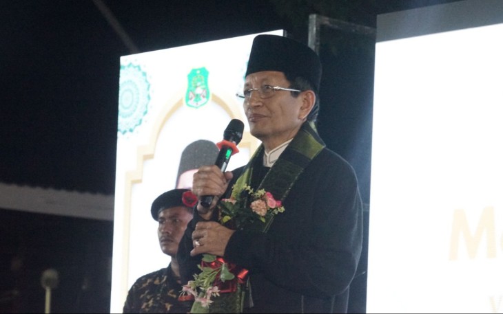 Menteri Agama Republik Indonesia, Nasaruddin Umar, di Bumi Nene Mallomo pada Sabtu (5/4/2025).
