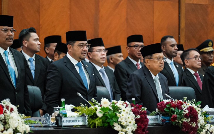 Menekraf Teuku Riefky Harsya saat Hadiri Pelantikan Gubernur Aceh, Dorong Dinas Ekraf Dibentuk