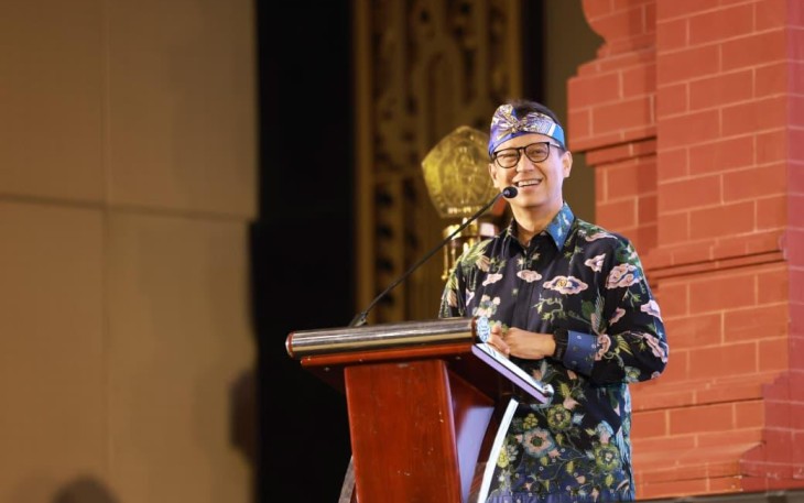 Menkes RI Budi Gunadi Sadikin dalam Pertemuan Tahunan ke-5 AAPCHS yang dirangkaikan dengan PIT HBTKVI di Bali, Jumat (5/9).