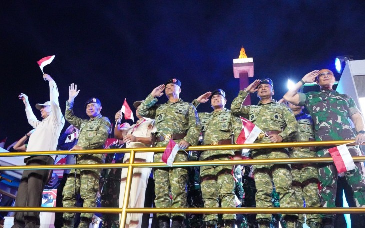 Panglima TNI dalam Pesta Rakyat dan Karnaval Bersatu HUT Ke-80 Kemerdekaan RI di Monas