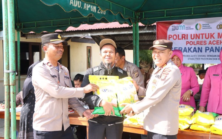 Polres Aceh Singkil Siapkan Ratusan Sak Beras SPHP