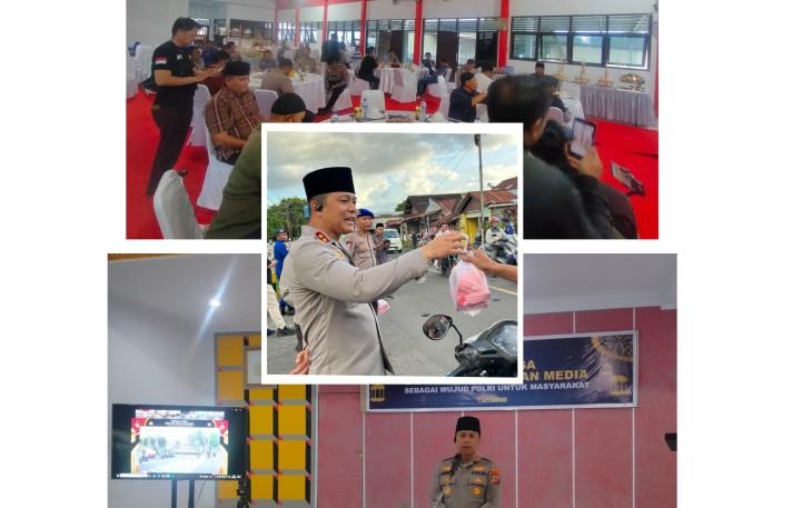Polres Bitung Bersama Wartawan Berbagi Takjil Kepada Masyarakat 