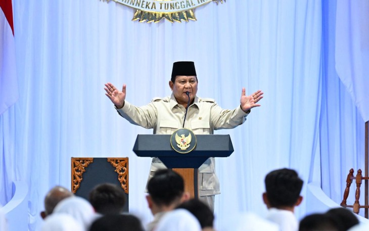 Presiden Prabowo Subianto dalam Peluncuran Program Digitalisasi Pembelajaran untuk Indonesia Cerdas.