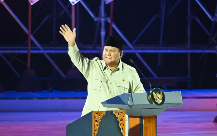 Presiden Prabowo Subianto pada puncak peringatan Hari Guru Nasional 2025 di Indonesia Arena, Jakarta, pada Jumat (28/11).