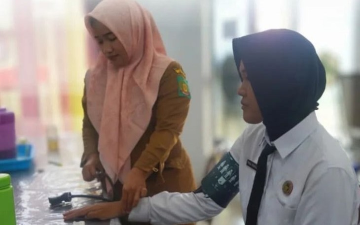 Rutan Pangkalan Brandan berpartisipasi dalam kegiatan donor darah yang diselenggarakan di Puskesmas Desa Lama, Kecamatan Babalan, Kabupaten Langkat, Sabtu (16/08/2025).