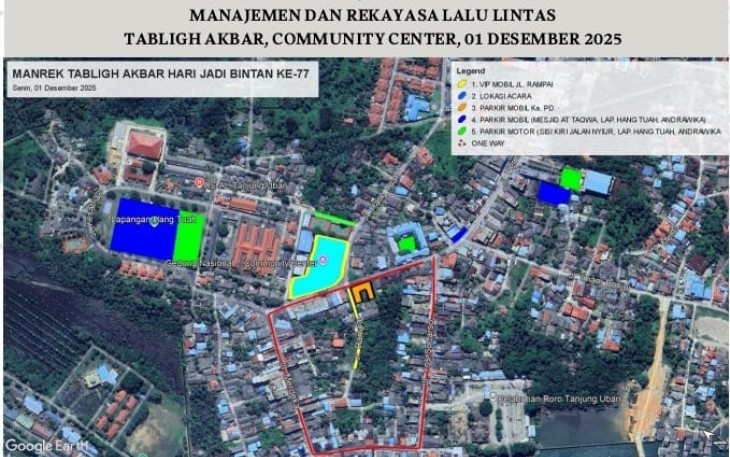 Manajemen dan Rekayasa Lalulintas Selama Puncak Peringatan Hari Jadi Ke-77 Kabupaten Bintan.