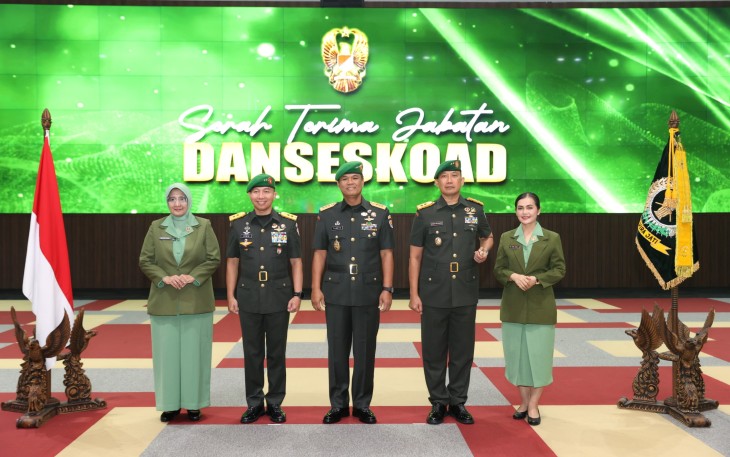 Sertijab Komandan Sekolah Staf dan Komando Angkatan Darat (Danseskoad) di Markas Besar Angkatan Darat, Jakarta, Senin (30/6/2025).