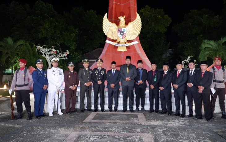 TNI-Polri Bersama Forkopimda Pacitan Gelar Apel Kehormatan dan Renungan Suci