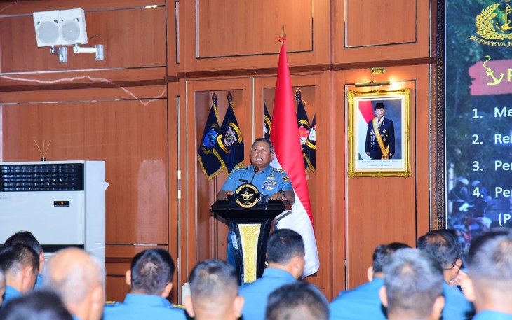 Diskual Mabesal sebagai narasumber, dengan paparan mendalam disampaikan oleh Kolonel Laut (S) Dodik Pujiargo, S.E., bersama tim, di Gedung Laut Nusantara, Mako Kolinlamil, Tanjung Priok, Kamis (4/12).