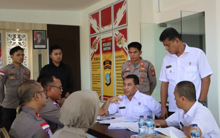 Tim Audit Kinerja Itwasda Polda Kepri saat laksanakan Pemeriksaan di Polres Bintan.