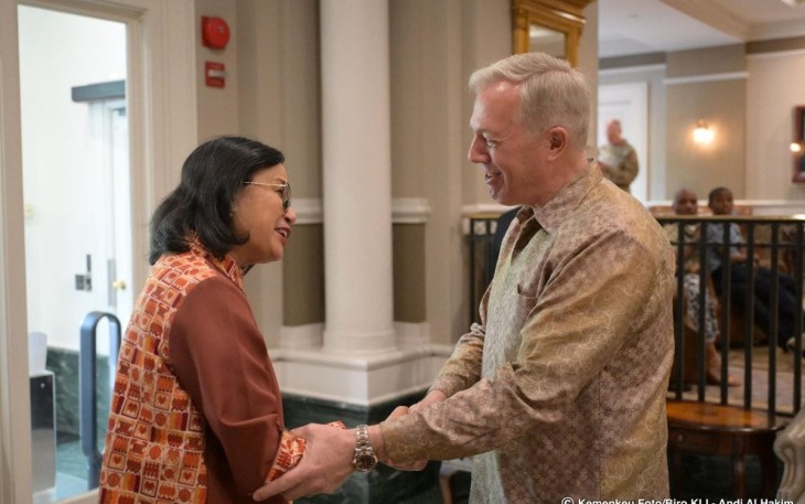 Menteri Keuangan Sri Mulyani menghadiri undangan makan siang bersama Ambassador Ted Osius