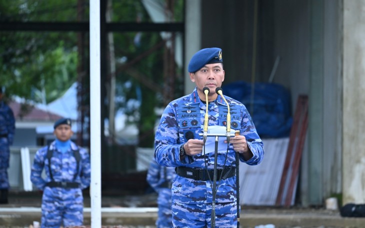 Danlanud Sultan Hasanuddin saat Pimpin Upacar 17an