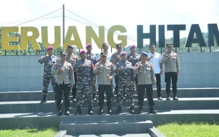 Yonif 9 Marinir saat Terima Kunjungan dan Silaturahmi Kapolres Pesawaran 