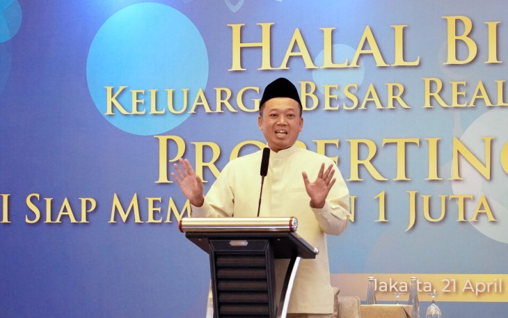 Menteri Nusron Hadiri Halal Bi Halal Keluarga Besar REI,