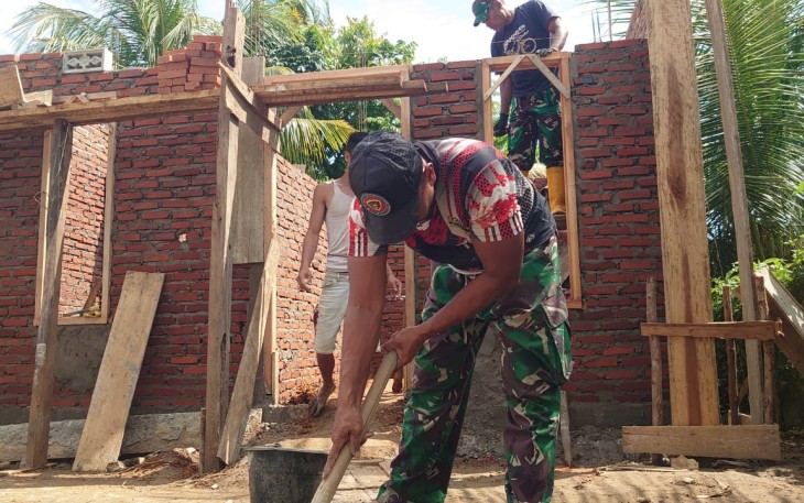 Pekerjaan Bedah Rumah RTLH TMMD Ke-123 Kodim 0407/Kota Bengkulu Capai 54%