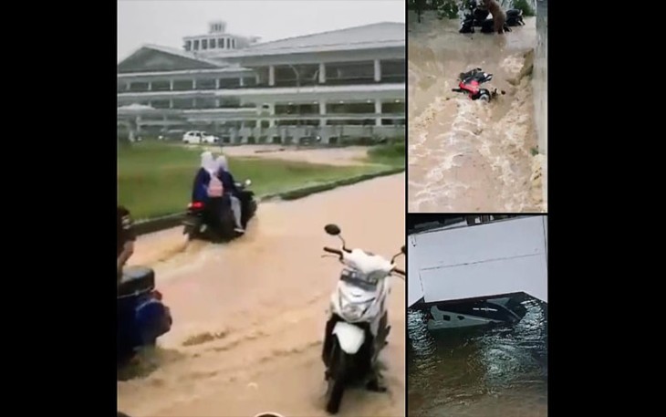 Kondisi pasca banjir merendam Perkantoran Pemda Pesisir Barat, Senin (08/09/2025).