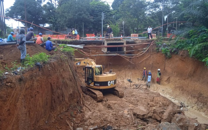Penanganan Longsor Bahu Jalan Simpang MKP Rampung