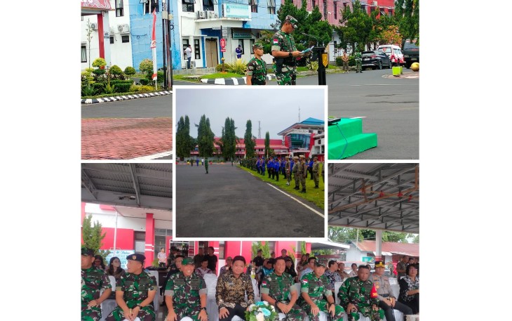 Upacara penutupan TMMD Ke-123 Kodim 1310/Bitung yang di pimpin oleh Kasdam XIII Merdeka Brigjen TNI Yustinus Nono Yulianto