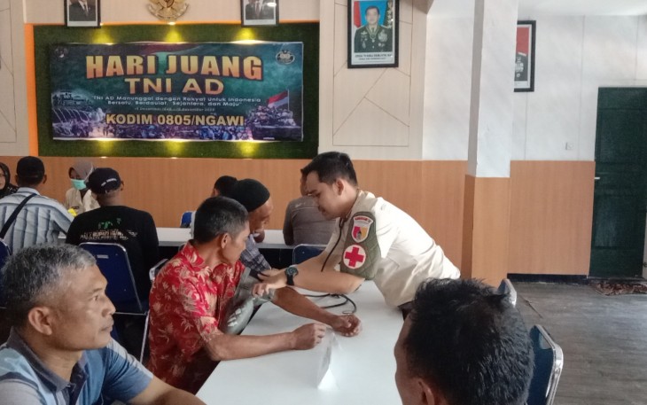 Kodim 0805/Ngawi Gelar Bakti Kesehatan dan Bakti Sosial