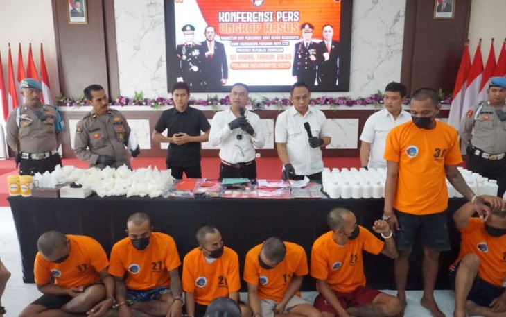 Konferensi Pers Polres Mojokerto Kota, Rabu (22/1).