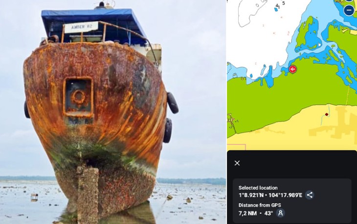 Kapal MT AMBER 82 Kandas di Perairan Telok Sebong