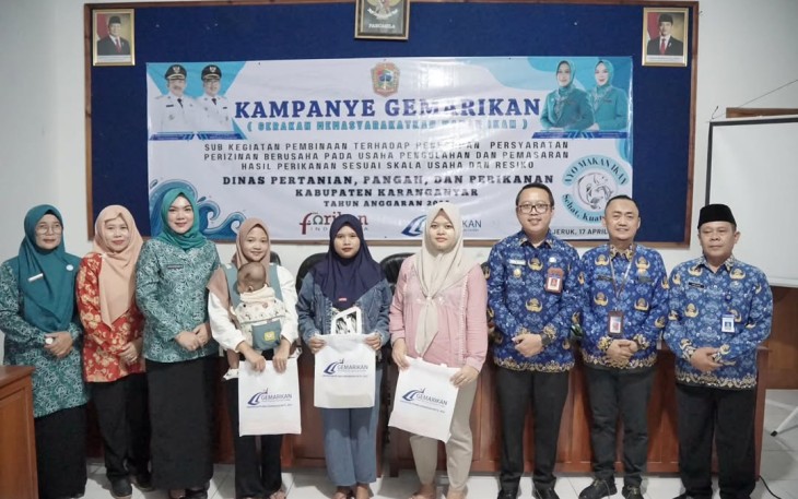 Pelaksanaan kegiatan kampanye Gemarikan oleh Dispertan PP Karanganyar, di Balai Desa Kedung Jeruk, Kecamatan Mojogedang, Kamis (17/4/2025)