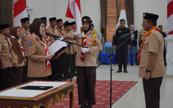 Gubernur Kepri saat Lantik Pengurus Kwarcab Gerakan Pramuka Natuna Masa Bakti 2025–2030