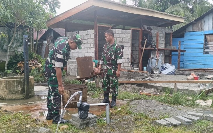 Kodim 1710/Mimika Bangun 4 Titik Lagi Sumur Bor dan MCK serta Kamar Mandi Umum