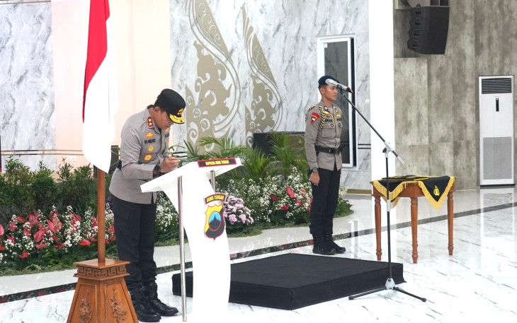 Kapolda Jawa Tengah Irjen Pol Ribut Hari Wibowo Saat Pimpin Sertijab