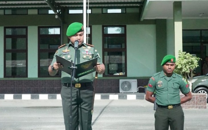 25 Personel Kodim 1708/BN Terima Kenaikan Pangkat