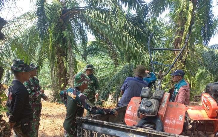 Satgas TMMD Ke-124 Kodim 0408/BS Bantu Bajak Tanah Lahan Petani