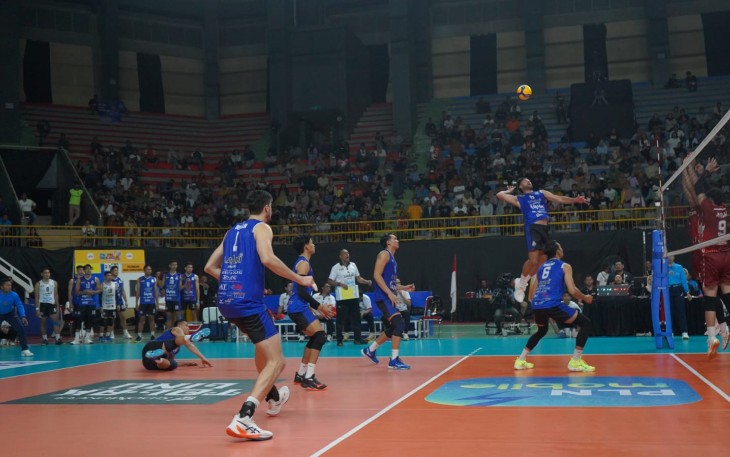 Lavani Tumbangkan Palembang Bank Sumsel 3-0 di Proliga Kediri