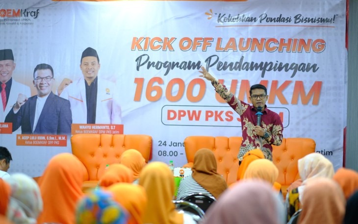 Partai Keadilan Sejahtera (PKS) Jawa Timur meluncurkan program pendampingan bagi 1.600 pelaku Usaha Mikro, Kecil, dan Menengah (UMKM) yang akan berlangsung selama satu tahun penuh