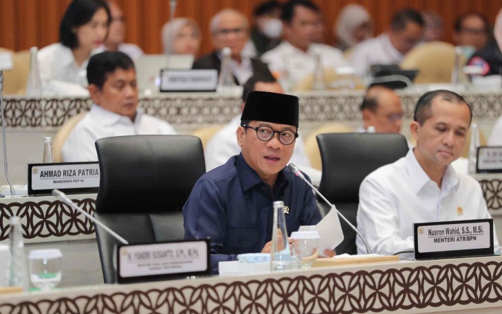 Mendes PDT Yandri Susanto dalam Raker Pansus DPR Penyelesaian Konflik Agraria dengan Komisi V DPR RI, pada Rabu (21/1)