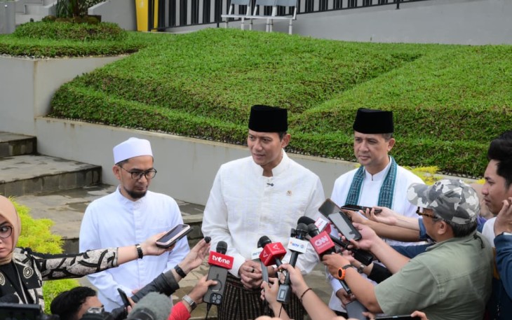 Menko IPK AHY saat memberikan keterangan pers 