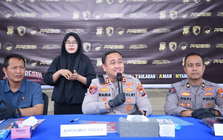 Kapolres Gresik, AKBP Ramadhan Nasution di Mapolres Gresik, Selasa (24/2/26)