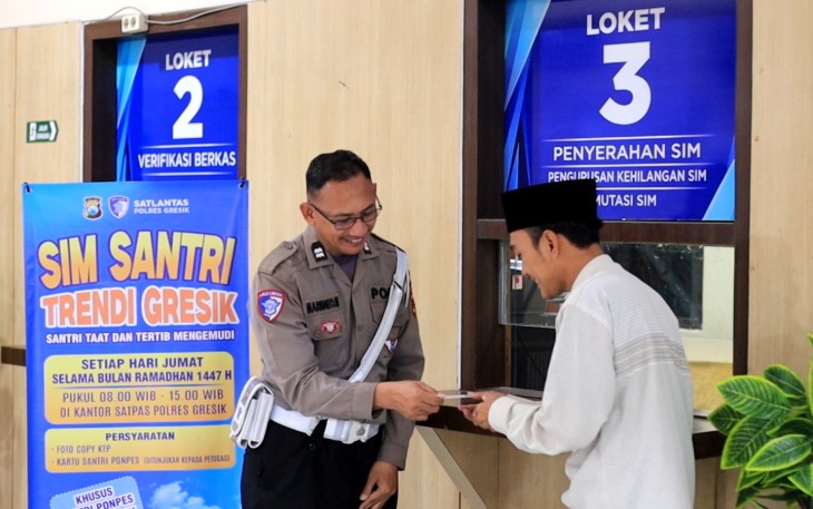 Polres Gresik Buka Layanan Khusus SIM Santri Trendi Selama Ramadan